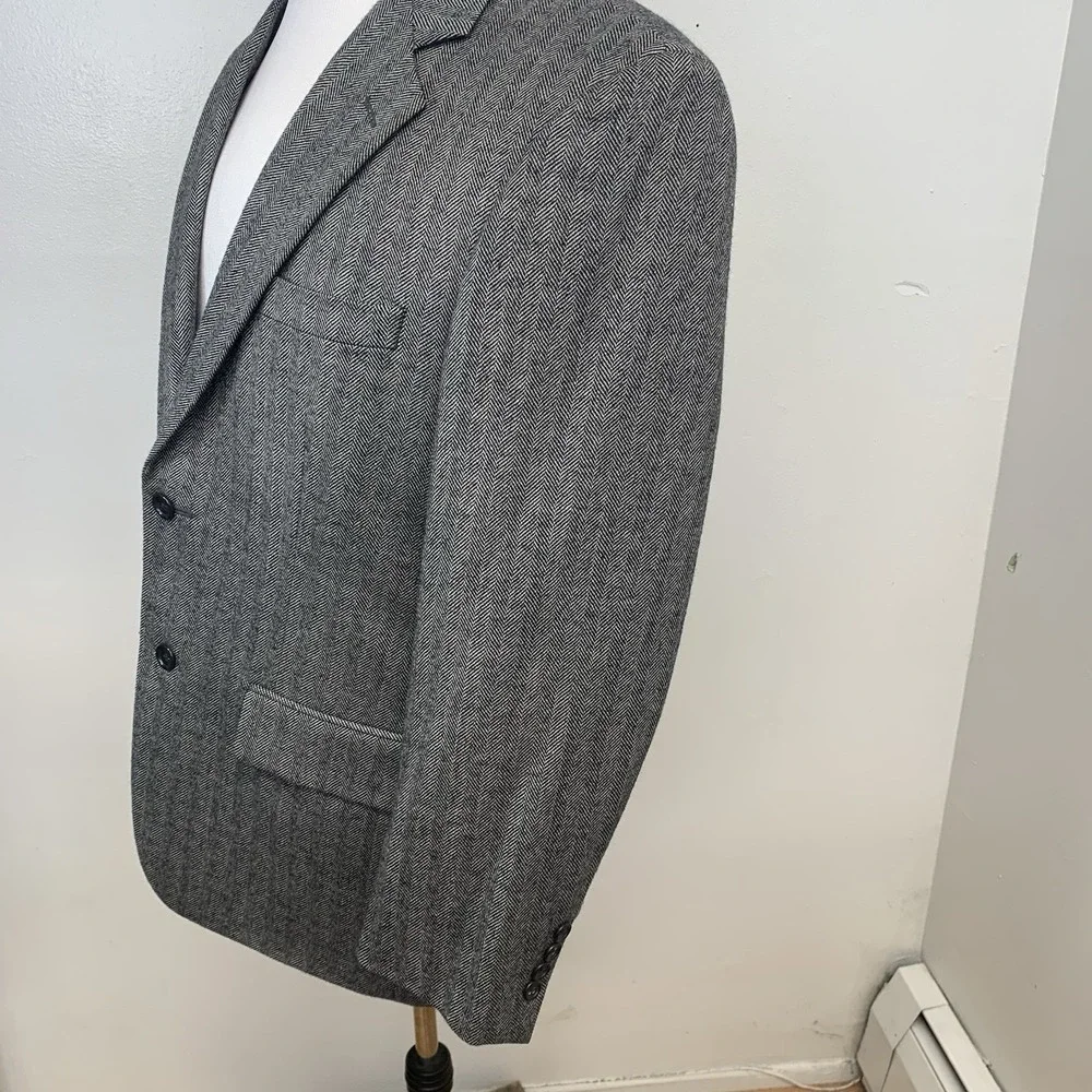 Botany Five Hundred Lambswool Herringbone Sport Coat 39 Short Jacket Blazer Work